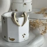 Velisse Curve Crystal Stud Earrings