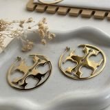 Aureva Emblem Circle Hoop Earrings