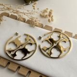 Aureva Emblem Circle Hoop Earrings