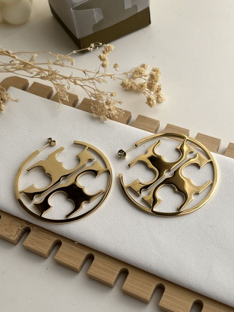 Aureva Emblem Circle Hoop Earrings