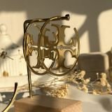 Aureva Emblem Circle Hoop Earrings