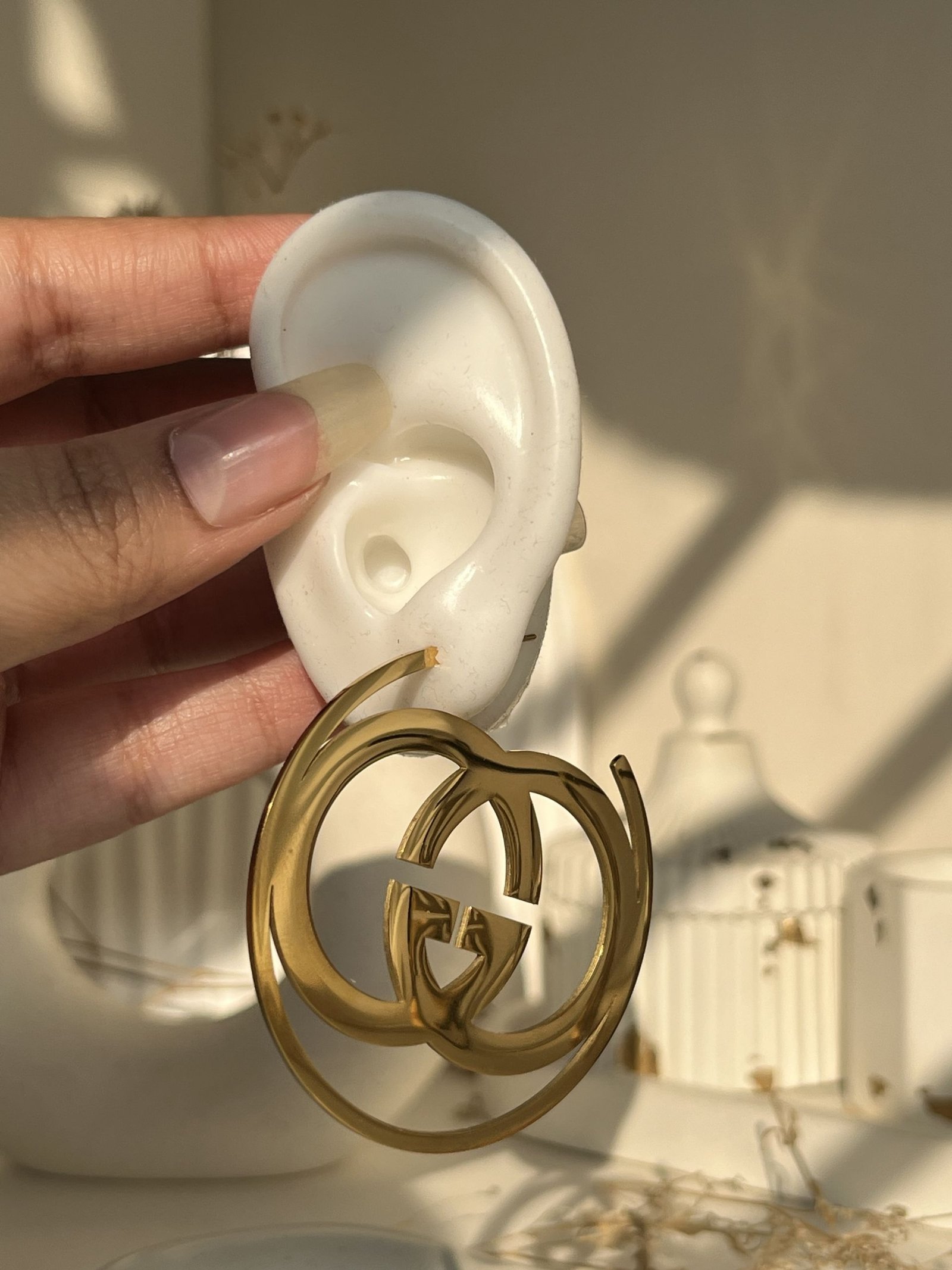 Bellora Double Emblem Hoop Earrings