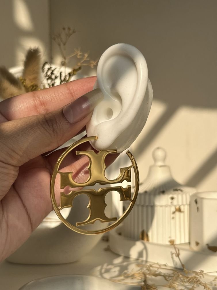 Aureva Emblem Circle Hoop Earrings