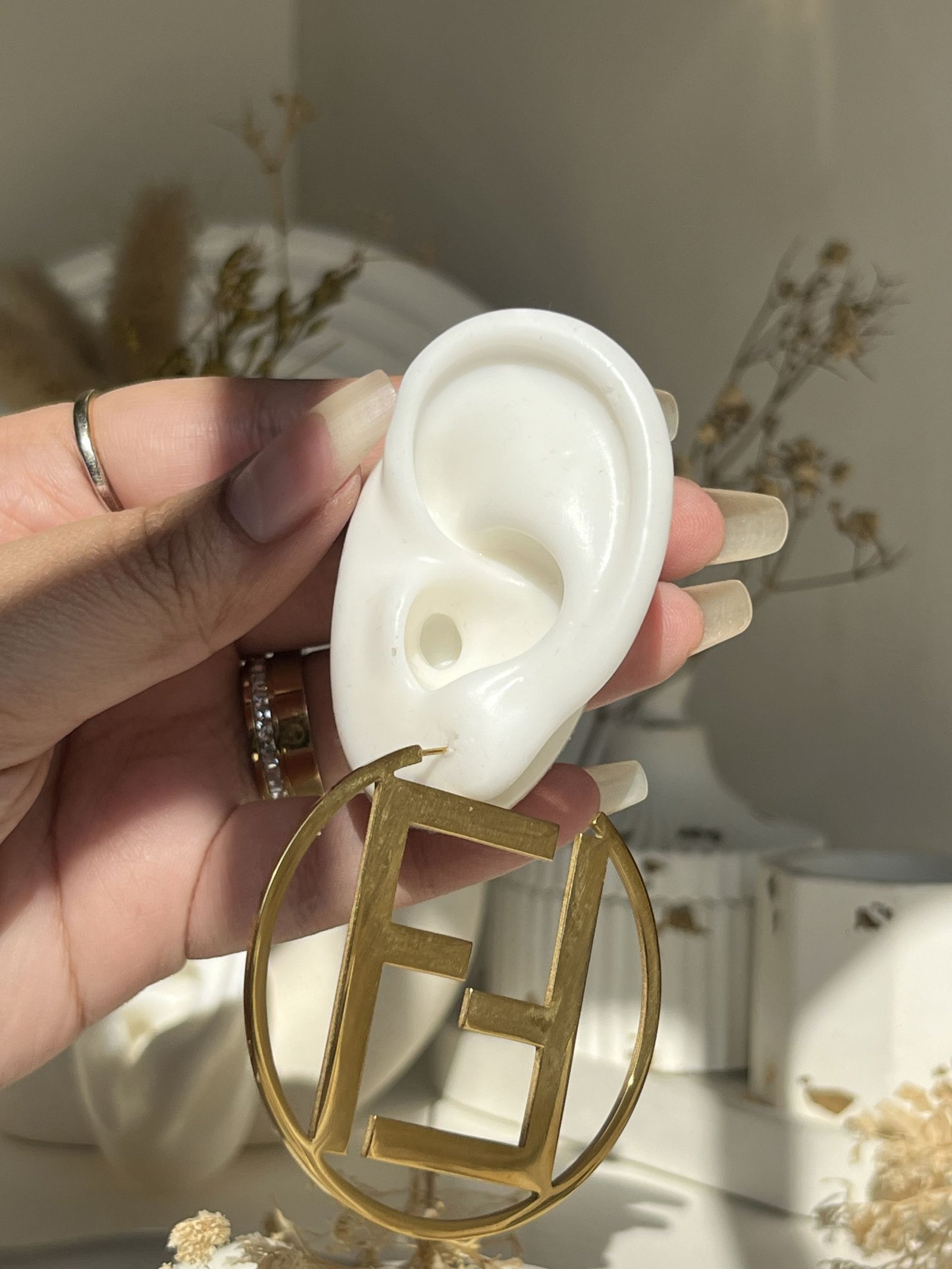 Elyra Monogram Circle Hoop Earrings