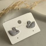 Aurelia Swan Crystal Stud Earrings