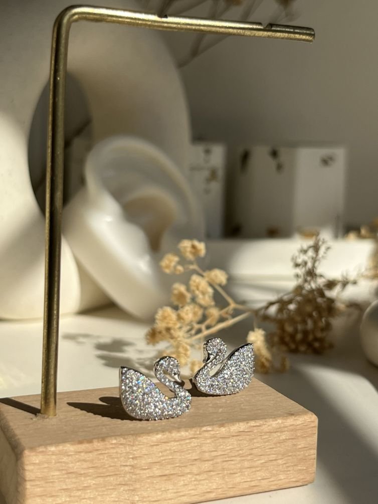 Aurelia Swan Crystal Stud Earrings