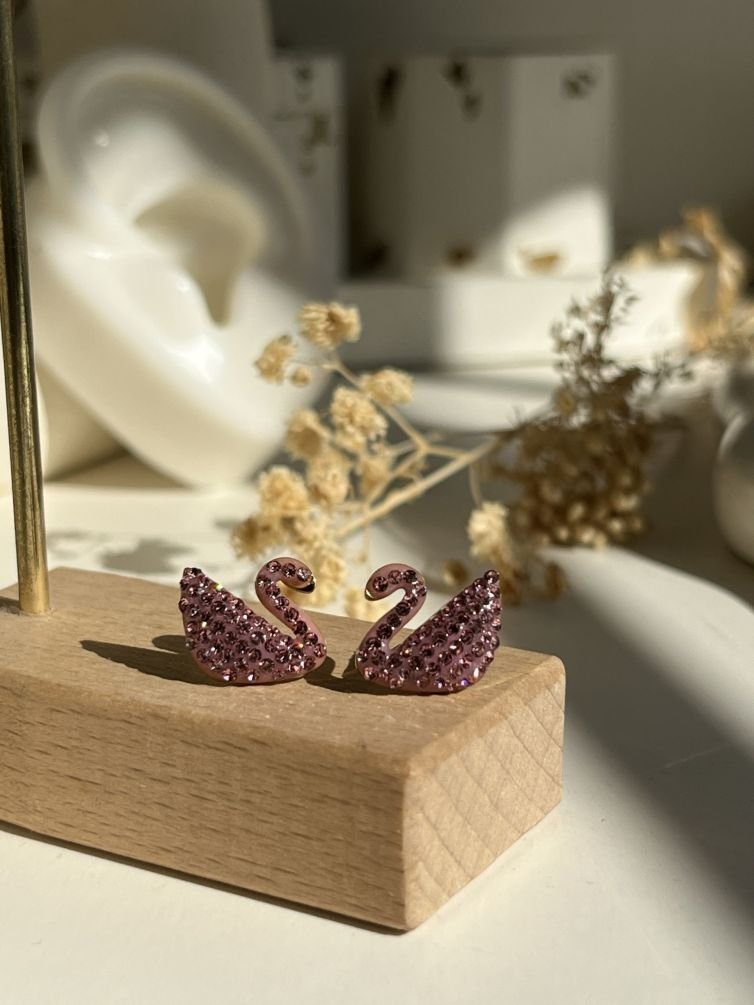 Luminé Swan Crystal Stud Earrings