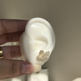 Aurelia Swan Crystal Stud Earrings