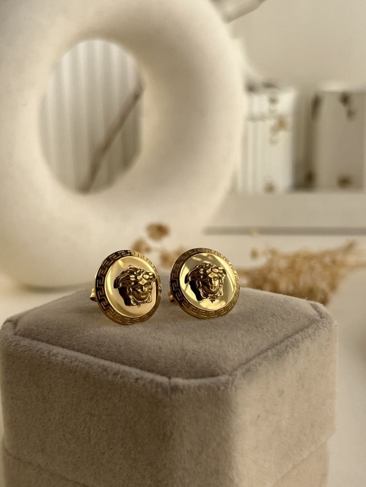 Aurex Medusa Crest Stud Earrings
