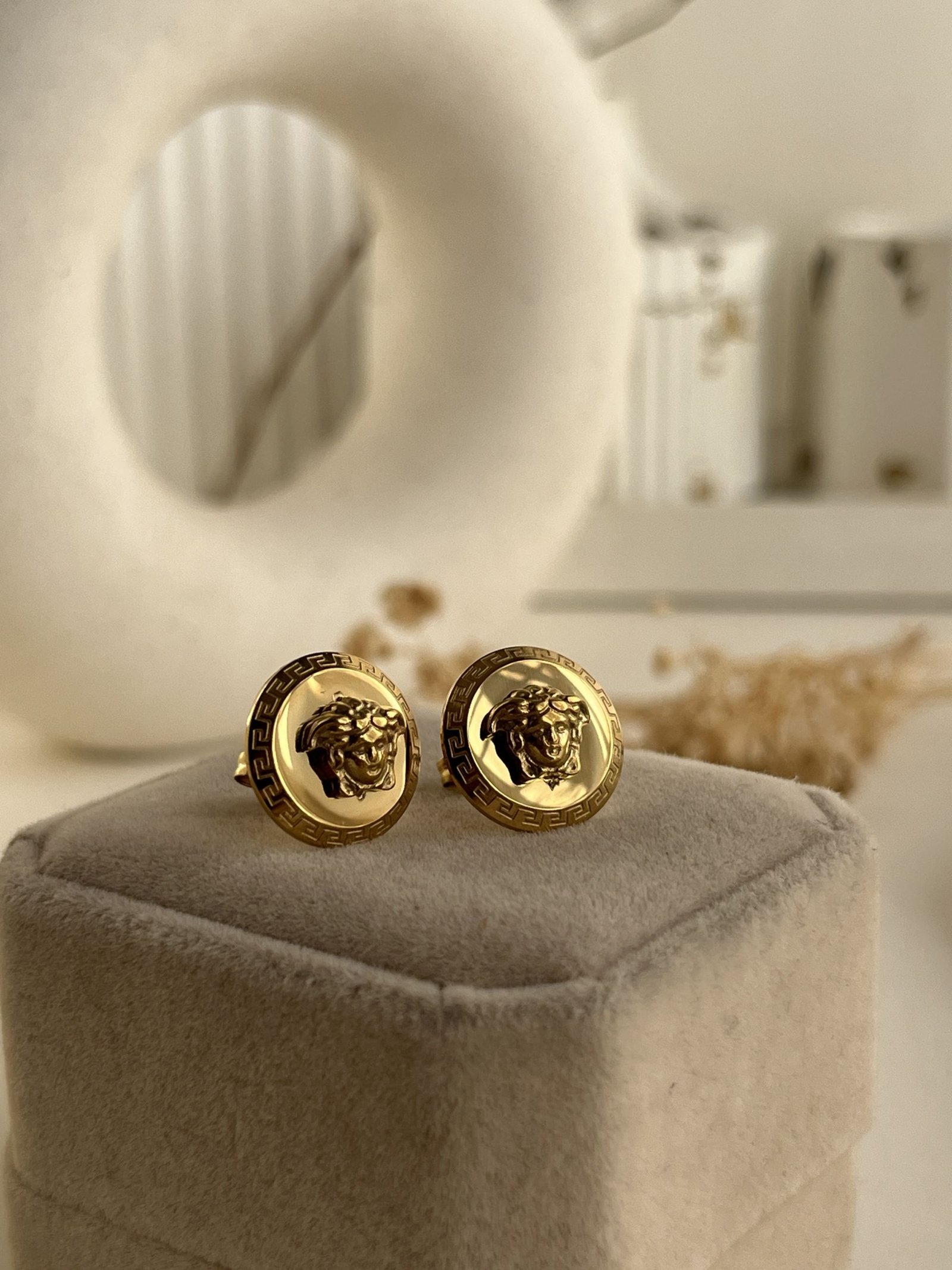 Aurex Medusa Crest Stud Earrings