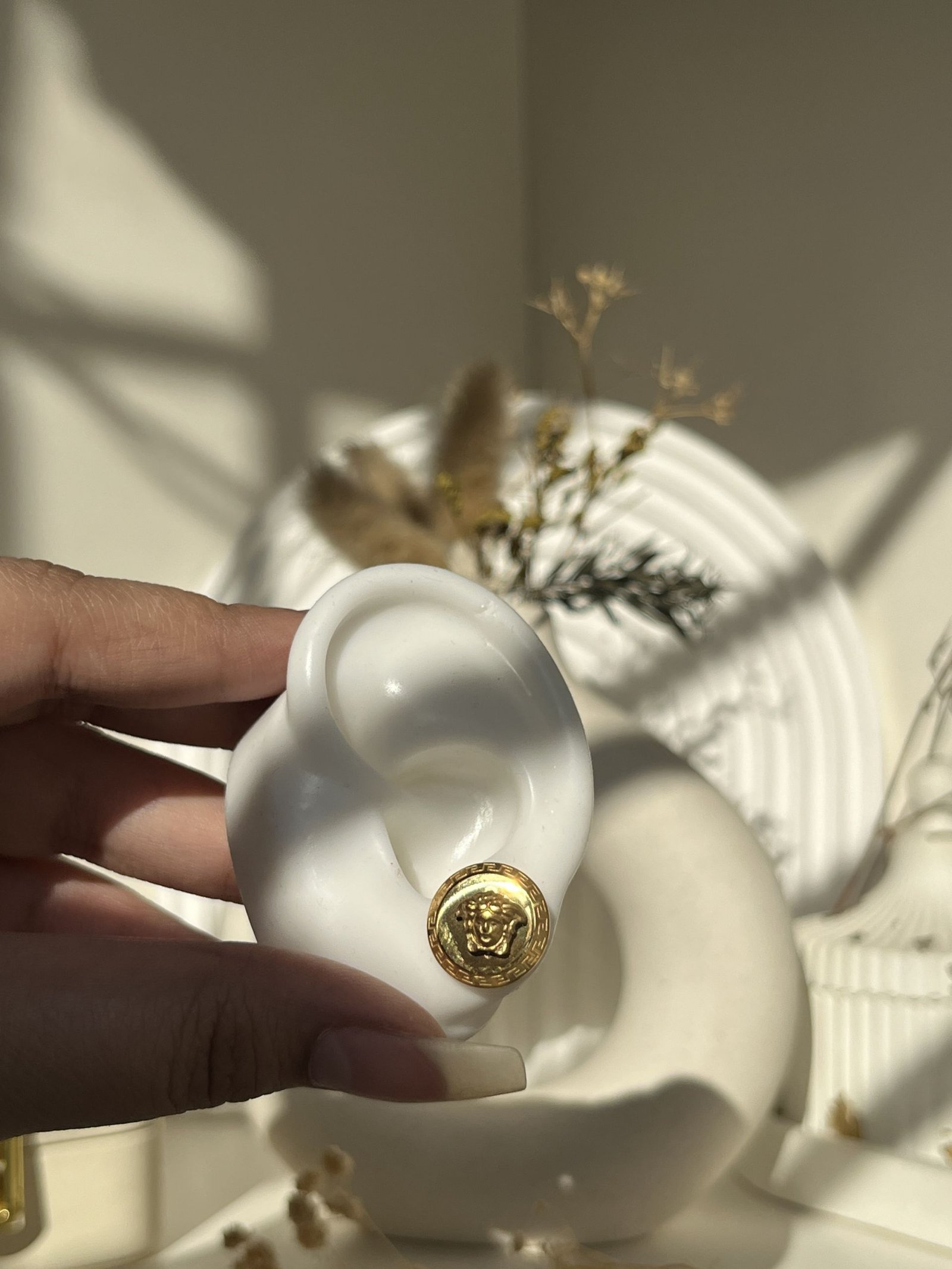 Aurex Medusa Crest Stud Earrings