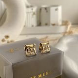 Quadra Clover Pavé Stud Earrings