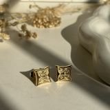Quadra Clover Pavé Stud Earrings