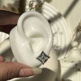 Quadra Clover Pavé Stud Earrings