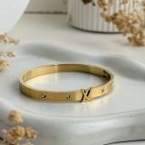 Minimal Monogram Stone Cuff
