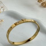 Minimal Monogram Stone Cuff