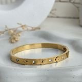 Monogram Stone Detail Cuff