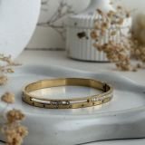 Linear Crystal Inlay Slim Cuff