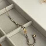 Luxe Initial Crystal Chain Bracelet