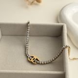 Crystal CC Logo Chain Bracelet