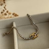 Crystal CC Logo Chain Bracelet