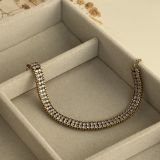 Double Row Crystal Chain Bracelet