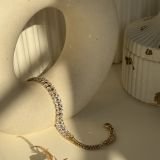 Double Row Crystal Chain Bracelet