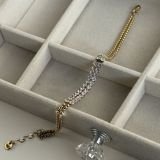 Golden Glamour Double Layer Crystal Bracelet