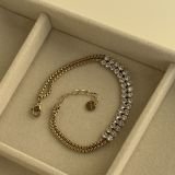 Golden Glamour Double Layer Crystal Bracelet