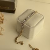 Golden Glamour Double Layer Crystal Bracelet