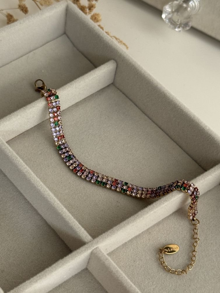 Multi-Color Crystal Tennis Bracelet
