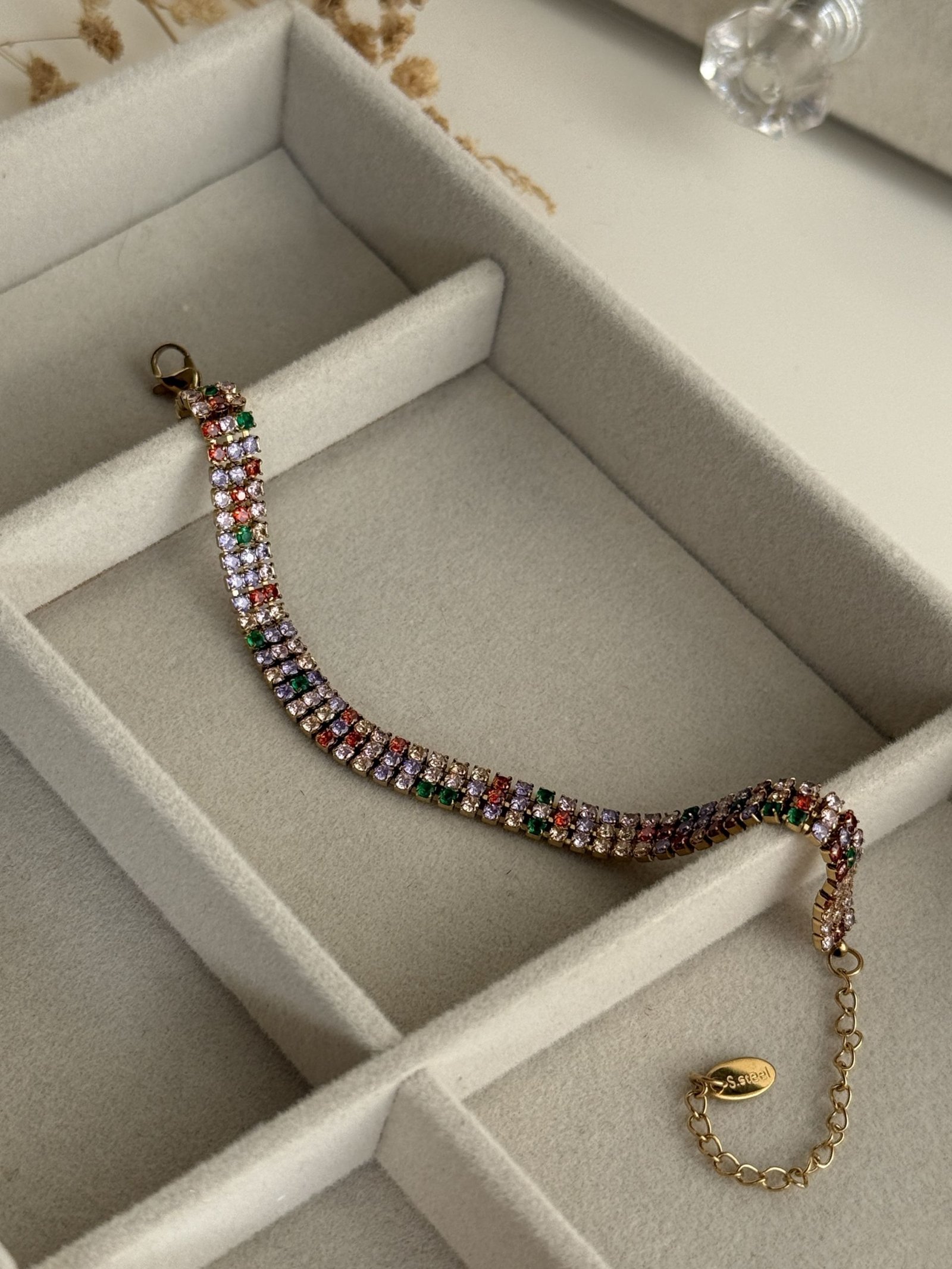 Multi-Color Crystal Tennis Bracelet