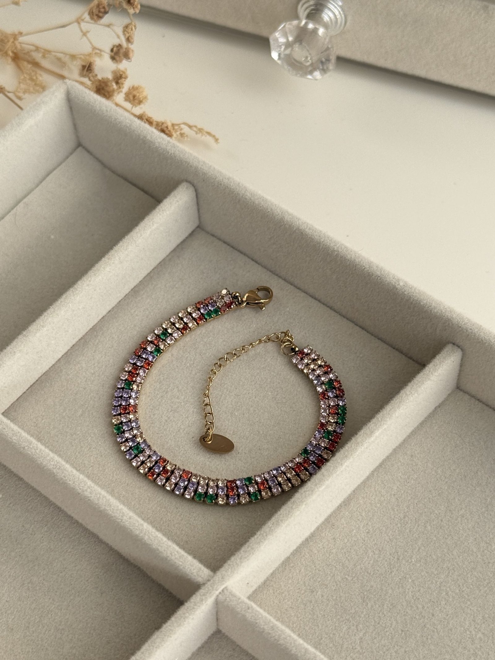 Multi-Color Crystal Tennis Bracelet
