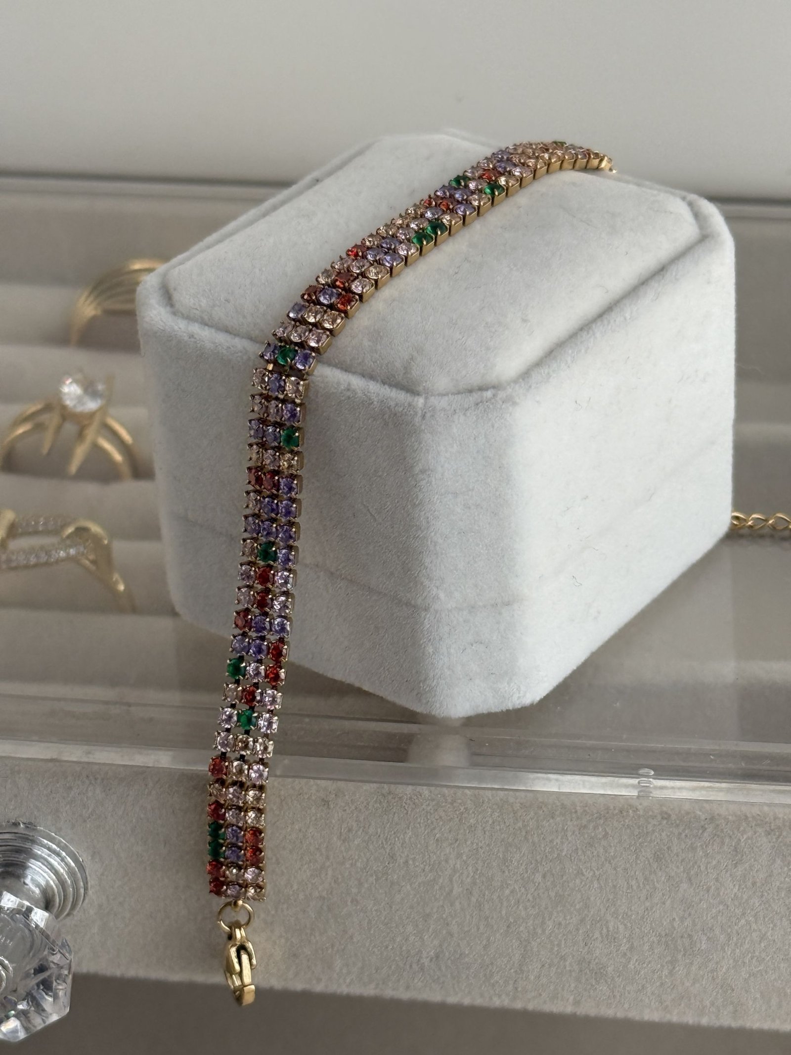 Multi-Color Crystal Tennis Bracelet