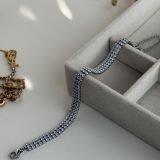 Silver Triple Row Crystal Tennis Bracelet