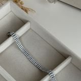 Silver Triple Row Crystal Tennis Bracelet