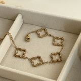 Alhambra Full Clover Crystal Bracelet