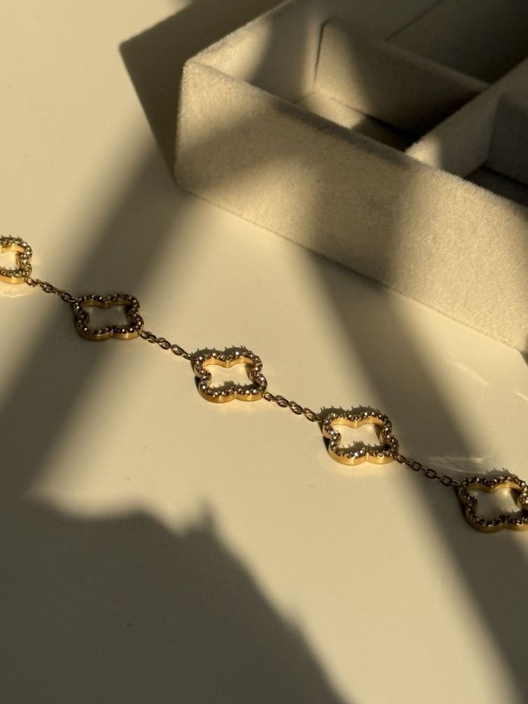 Alhambra Full Clover Crystal Bracelet