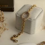 Aurelia Pavé Oval Link Bracelet