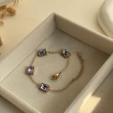 Multi-Color Crystal Chain Bracelet