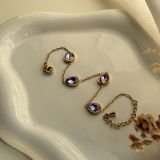 Amethyst Bezel Chain Bracelet