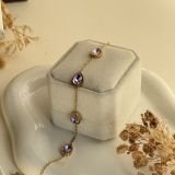 Amethyst Bezel Chain Bracelet