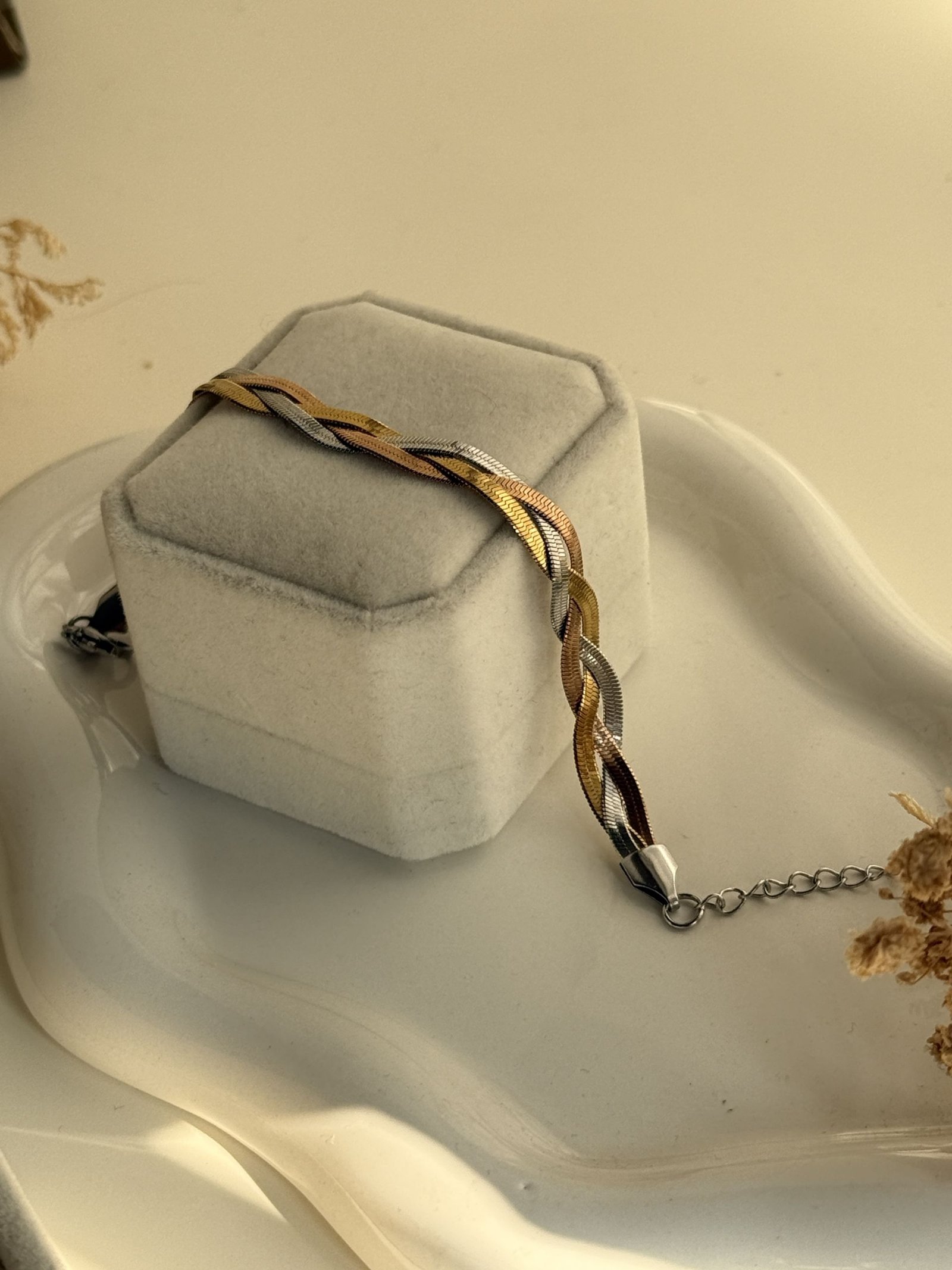 Braided Multi-Tone Snake Chain Bracelet