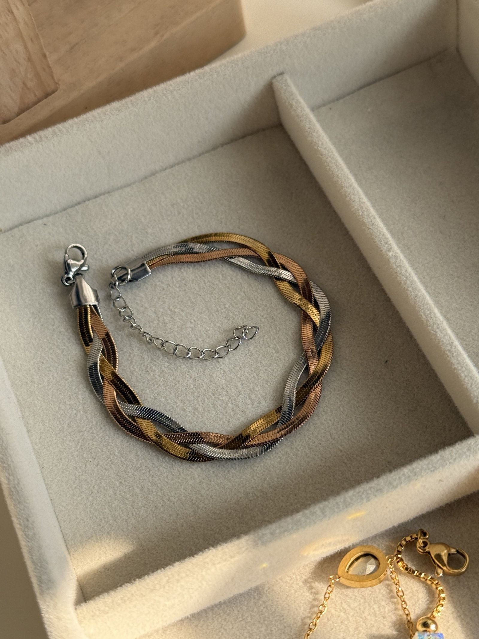 Braided Multi-Tone Snake Chain Bracelet