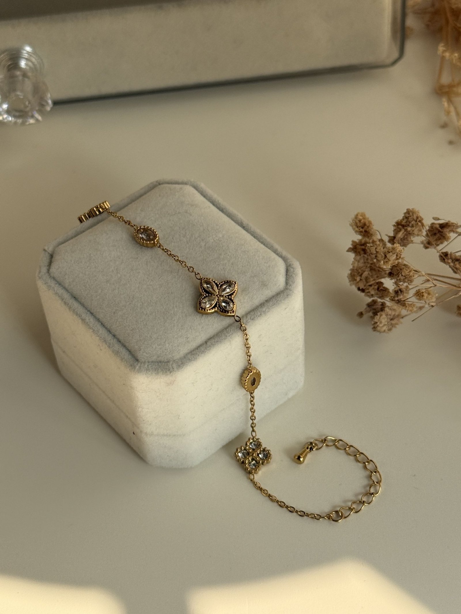 Clover Crystal Charm Bracelet