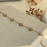 Mini Crystal Clover Chain Bracelet