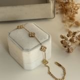 Mini Crystal Clover Chain Bracelet