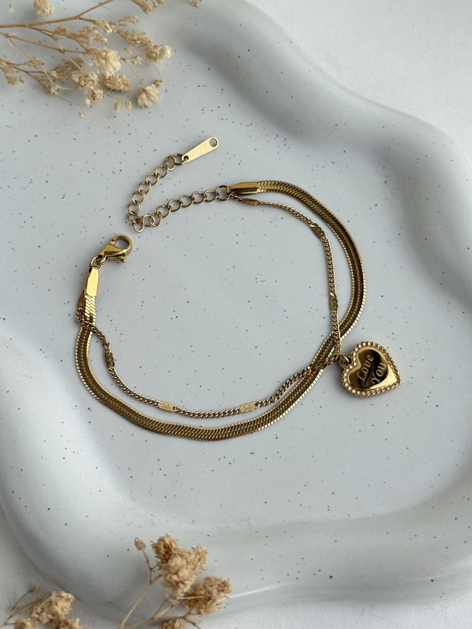 Amora Heart Layered Chain Bracelet