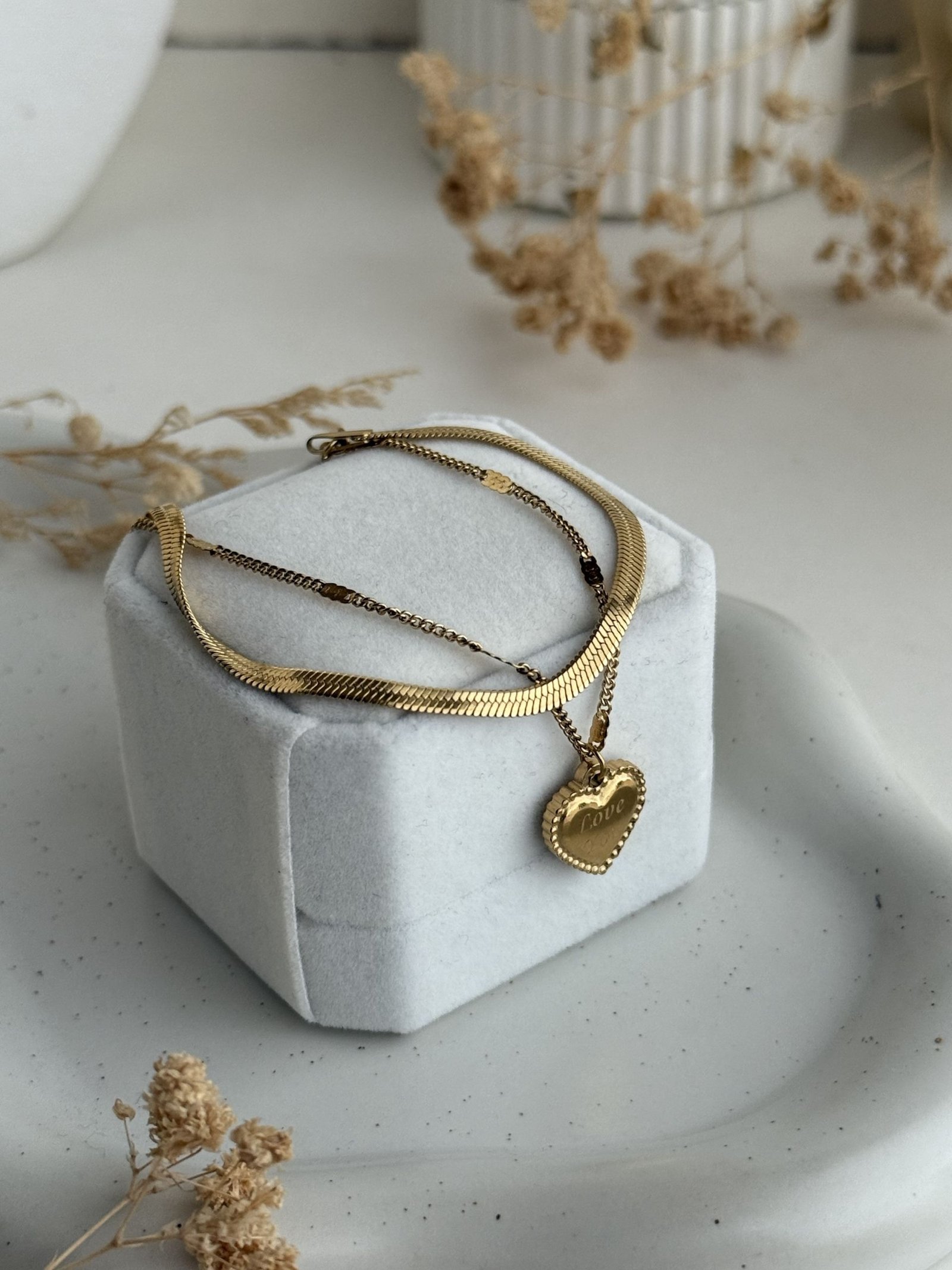 Amora Heart Layered Chain Bracelet