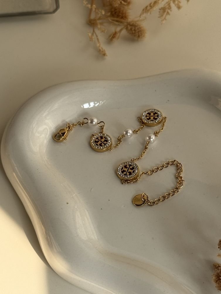 Aurelia Pearl Medallion Chain Bracelet
